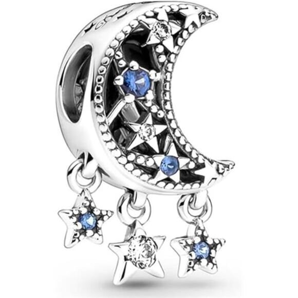 10 Pack Silver Spacer Beads Charms fit Bracelet DIY Pendant Set - Picture 5 of 8